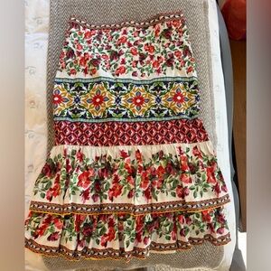 ANTONIO MELANI Floral A-Line Skirt - Red, Green, Yellow